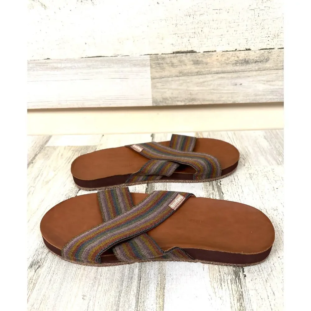 Feelgoodz Womens 10 Zensole Cascades Paradise Multicolor Slip On Sandals NEW